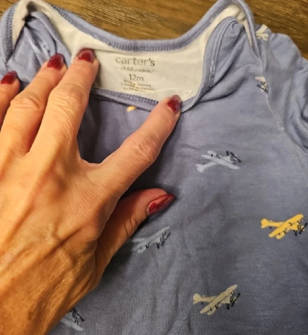 Carters Kids Blue Airplane Print Pajama Set